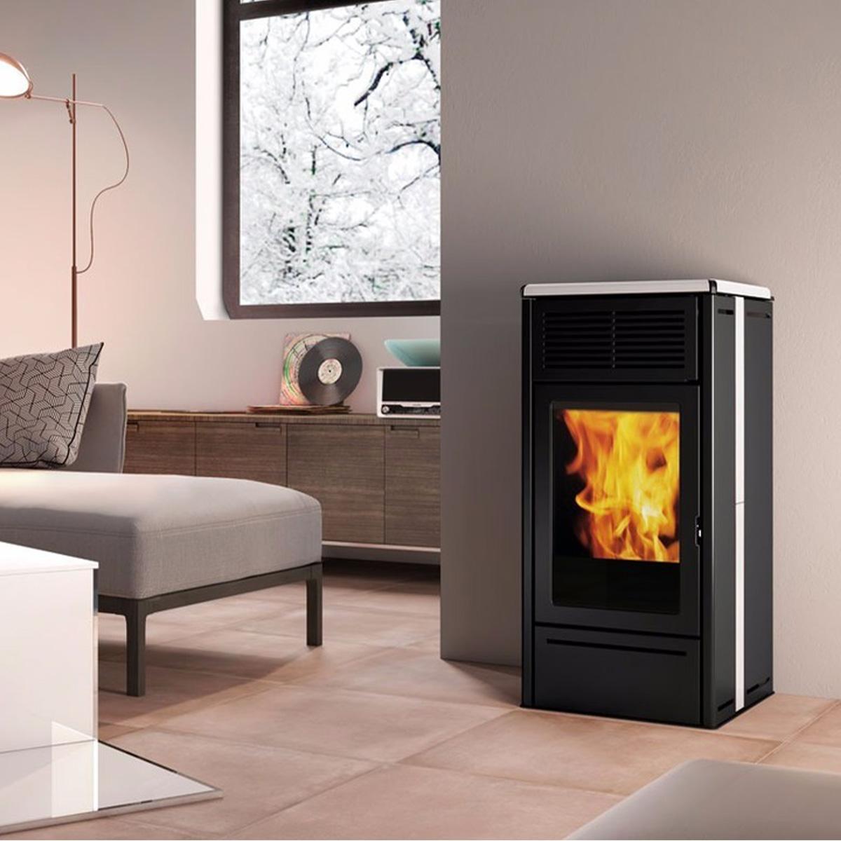 Pelletofen Edilkamin Nara 7 Evo 6,9 kW - Keramik: Weiß