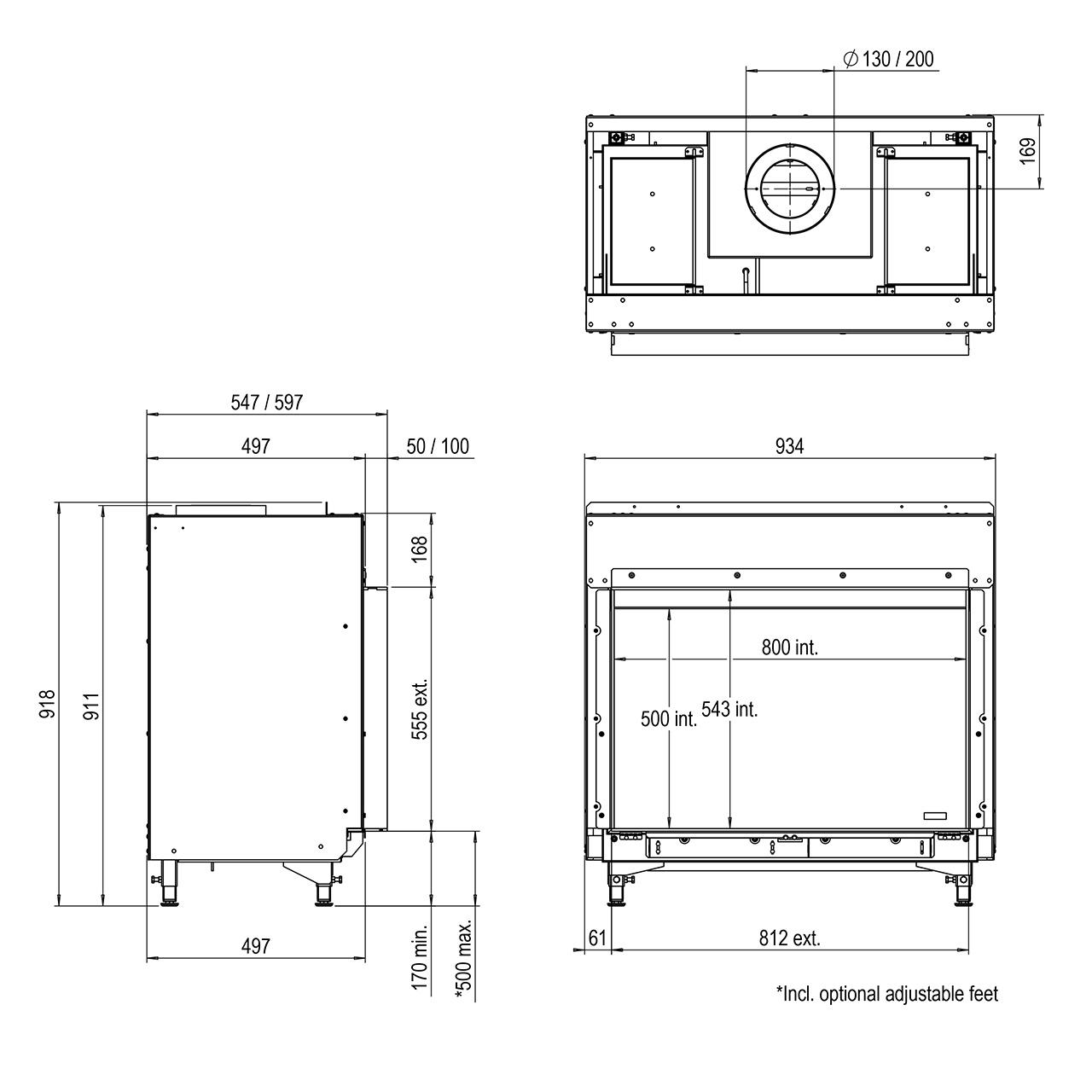 Gaskamin Faber MatriX 800/500 I 8,1 kW - Ausführung:  Propangas G31
