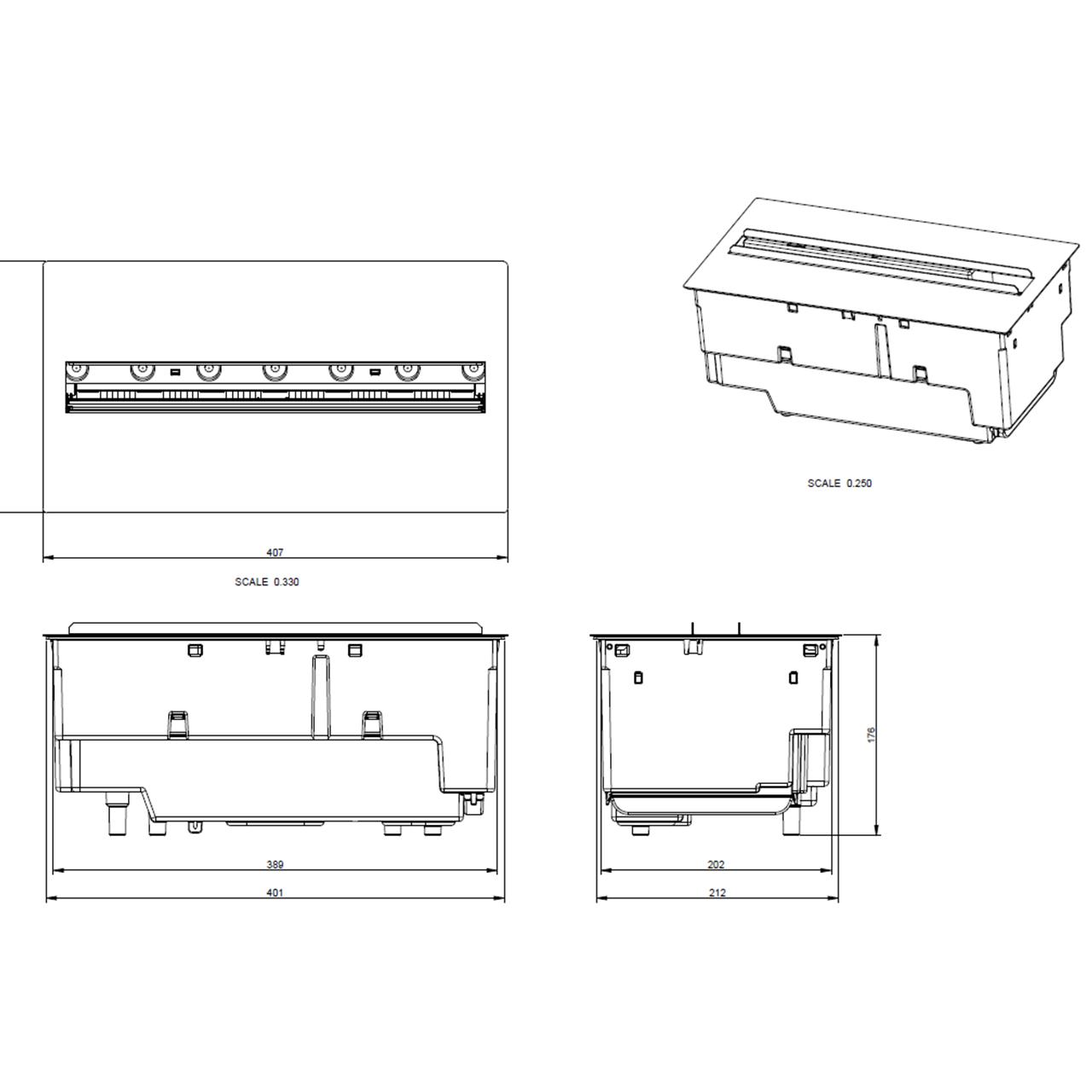 Dimplex Cassette 400/600 LED Elektro-Kamineinsatz - 4-seitige Flammensicht mit Optimyst Wasserdampf-Technologie