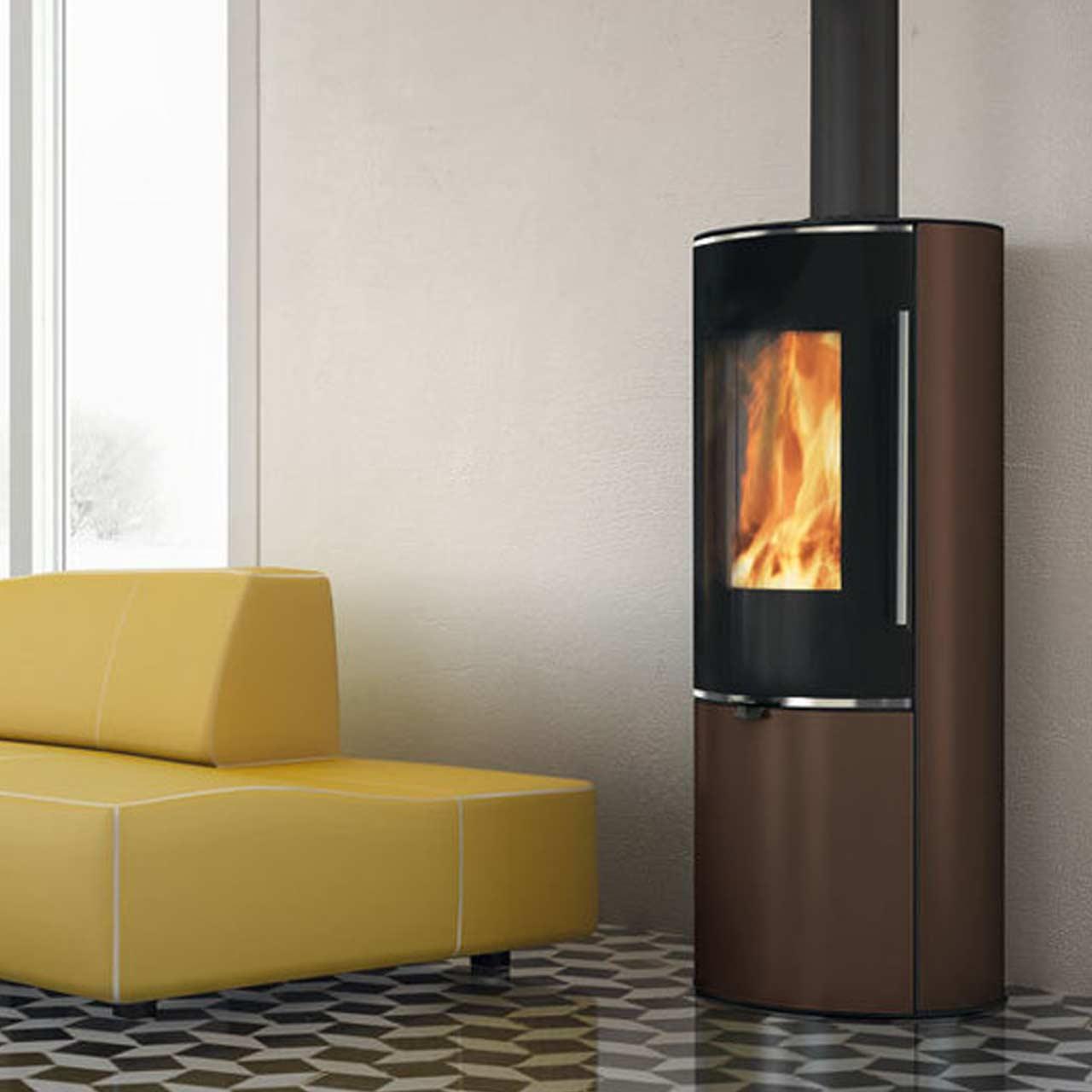 Kaminofen Edilkamin Tally Up Evo 8,1 kW - Ausführung: Stahl Bronze