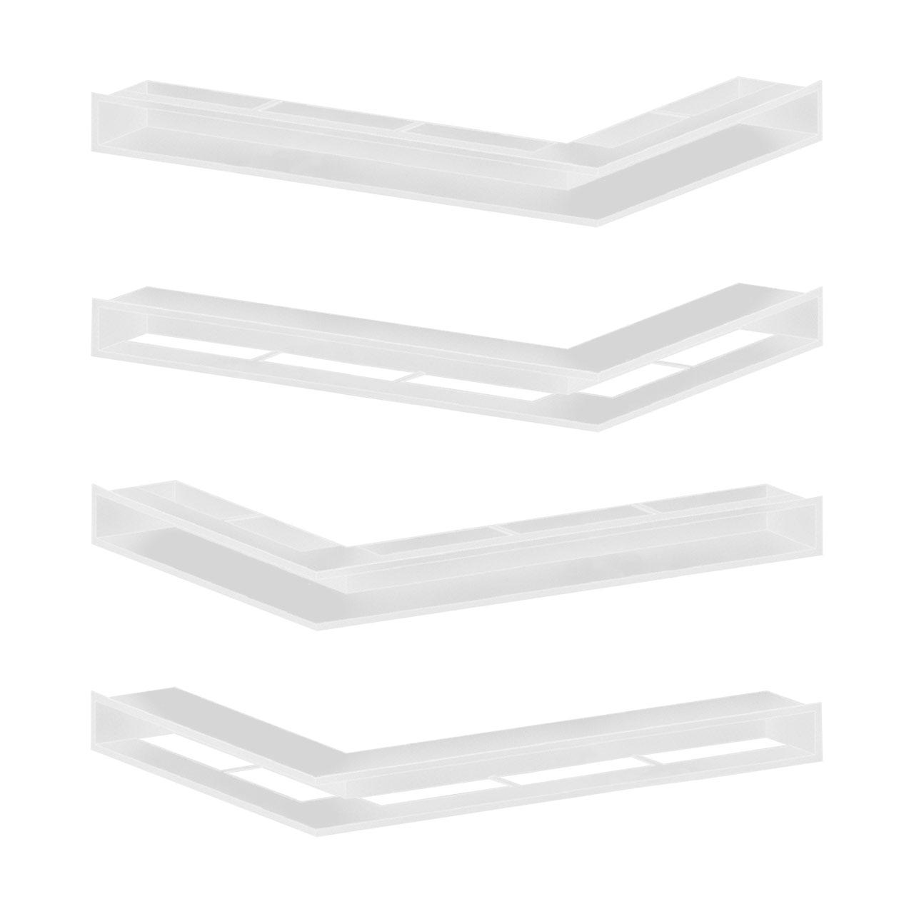 Kaminluftleiste CB-Tec Eckluftleiste ungleichschenklig Weiß - Ausführung: 44x82 cm, Rechts, Warmluft