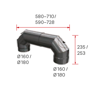 Doppelbogen Ø 180 / Ø 180 mm (Art. 7028458)