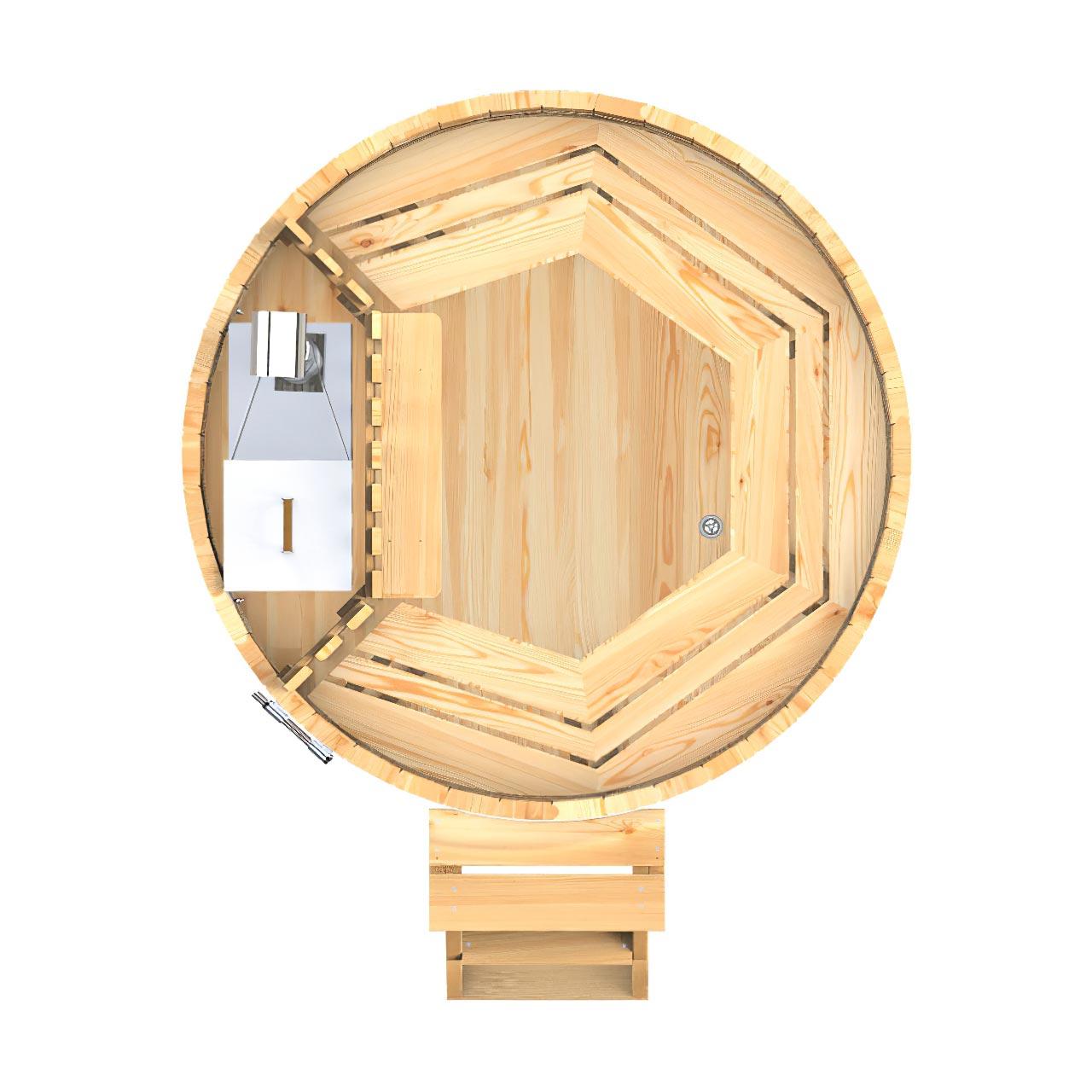 Hot Tub AA-Kaminwelt Badefass DN 1600 mm mit Innenofen - Holz: Lärche - Ofen: Aluminium (27 kW)