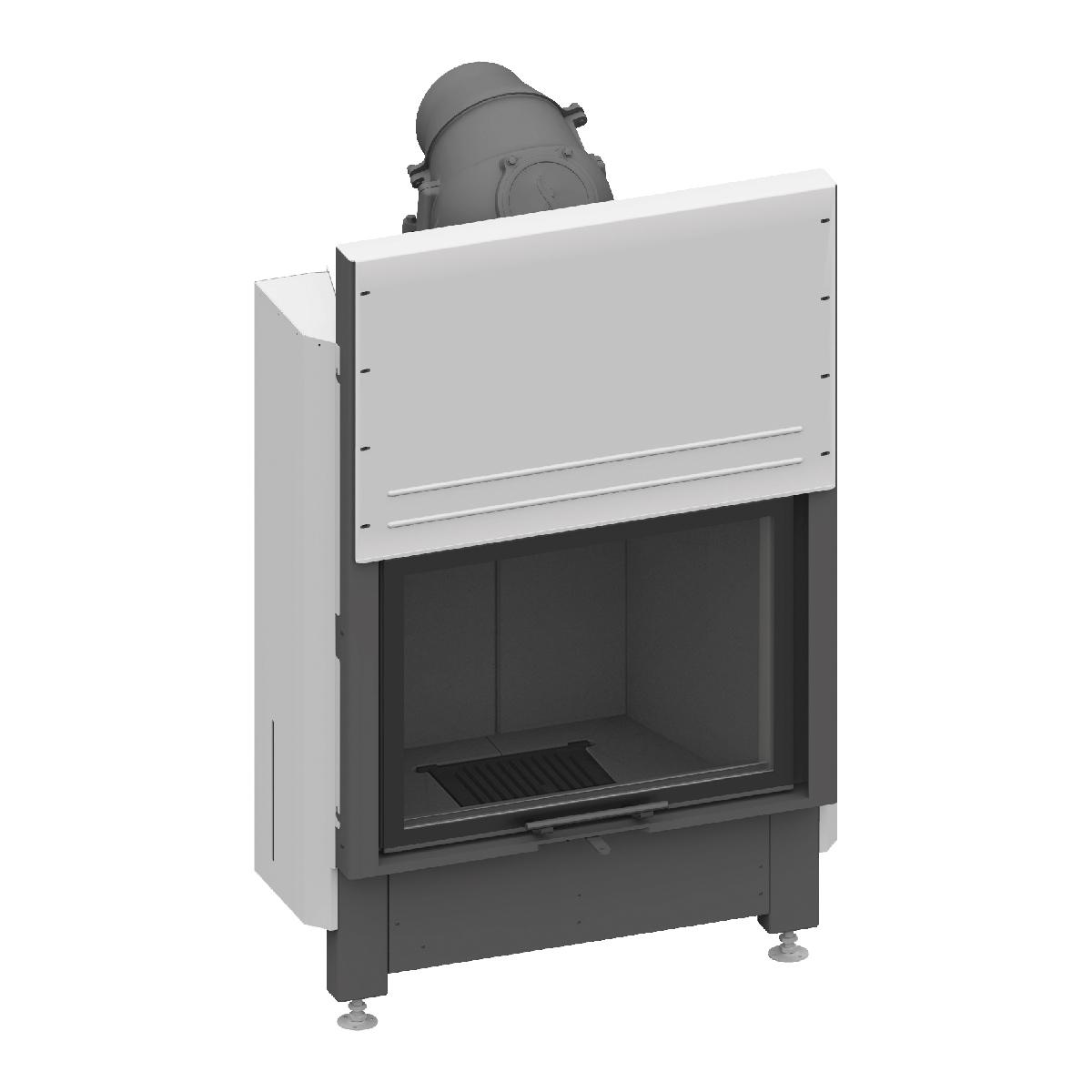 Kamineinsatz Schmid Lina 67 h mit 9 kW - Türhöhe: 51 cm - Brennraumauskleidung: Schamotte Anthrazit - modulares Blendrahmensystem: nein