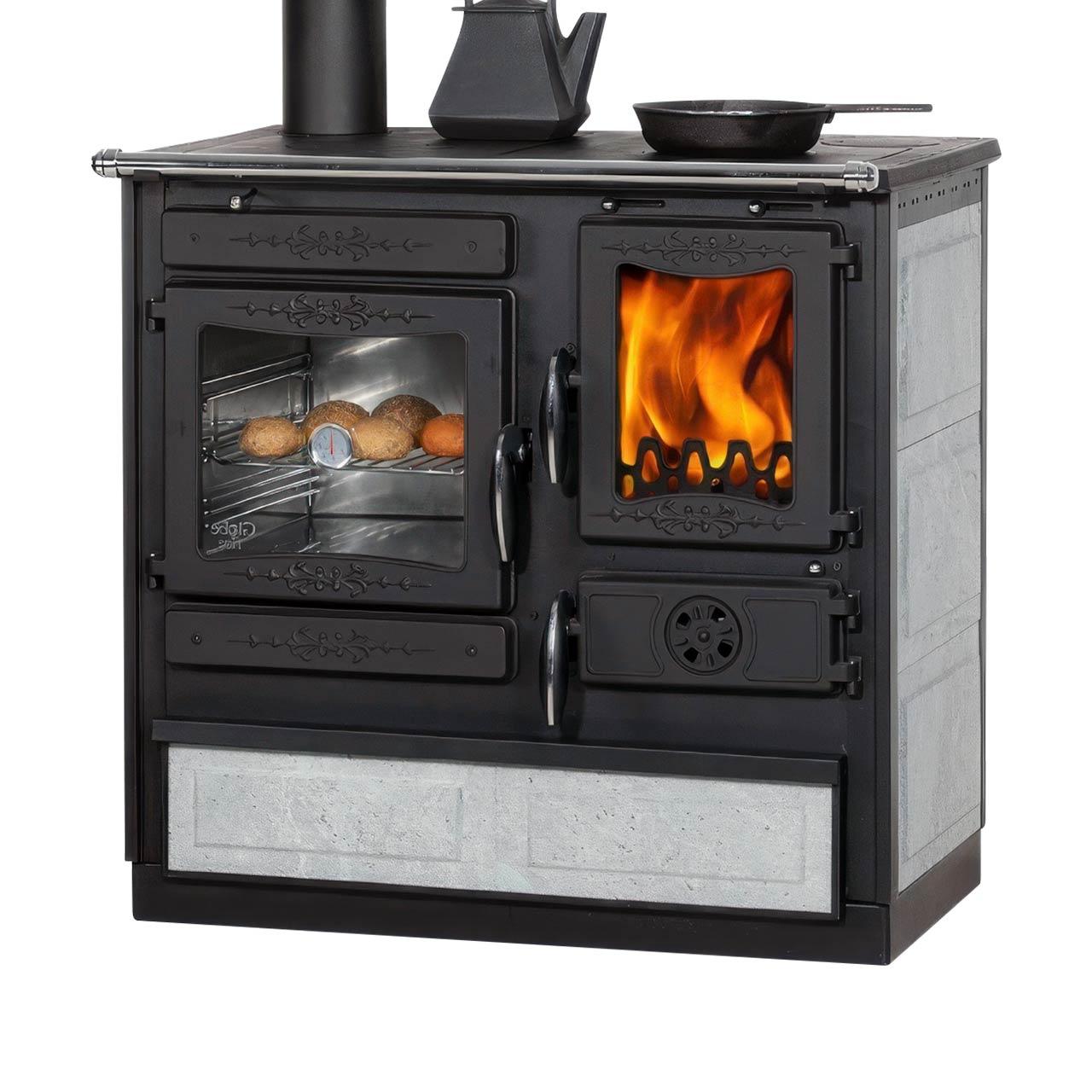 Holzherd Globe Fire Alhena Links 6,6 kW - Ausführung:  Serpentin