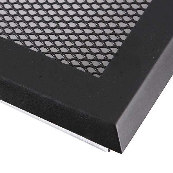 Warmluftgitter 19x19 cm Kamin Lüftungsgitter Ofen Gitter Schwarz Matt