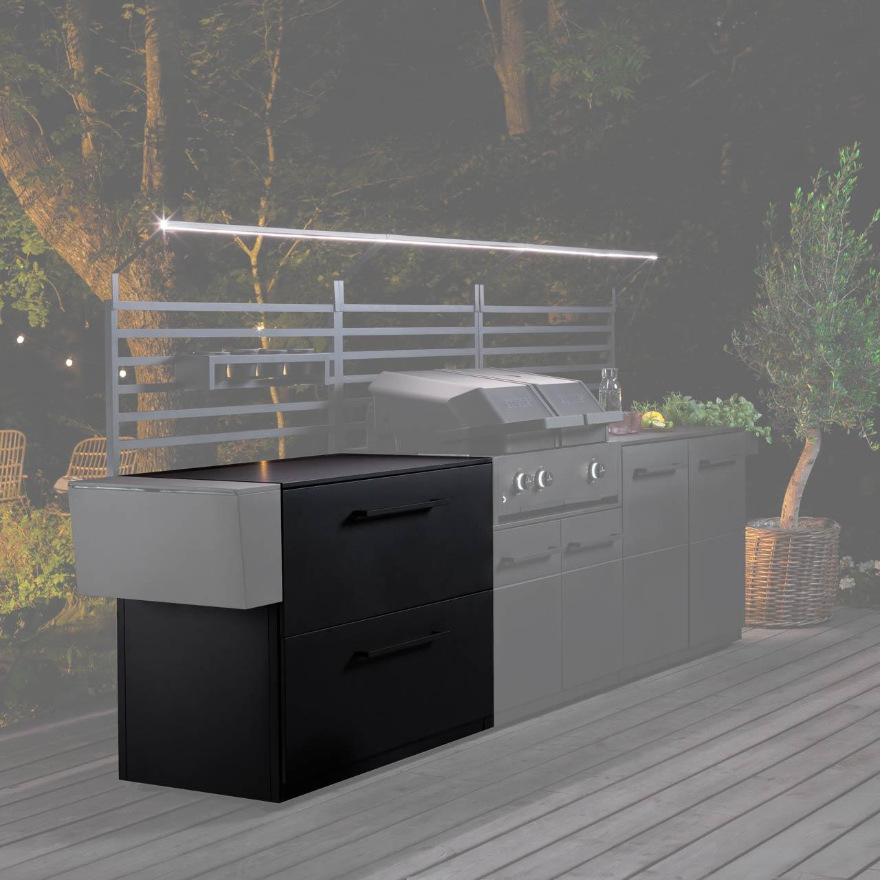 Outdoorküche Cozze Elements Außenküche 110 Schubladenmodul inkl. HPL Arbeitsplatte