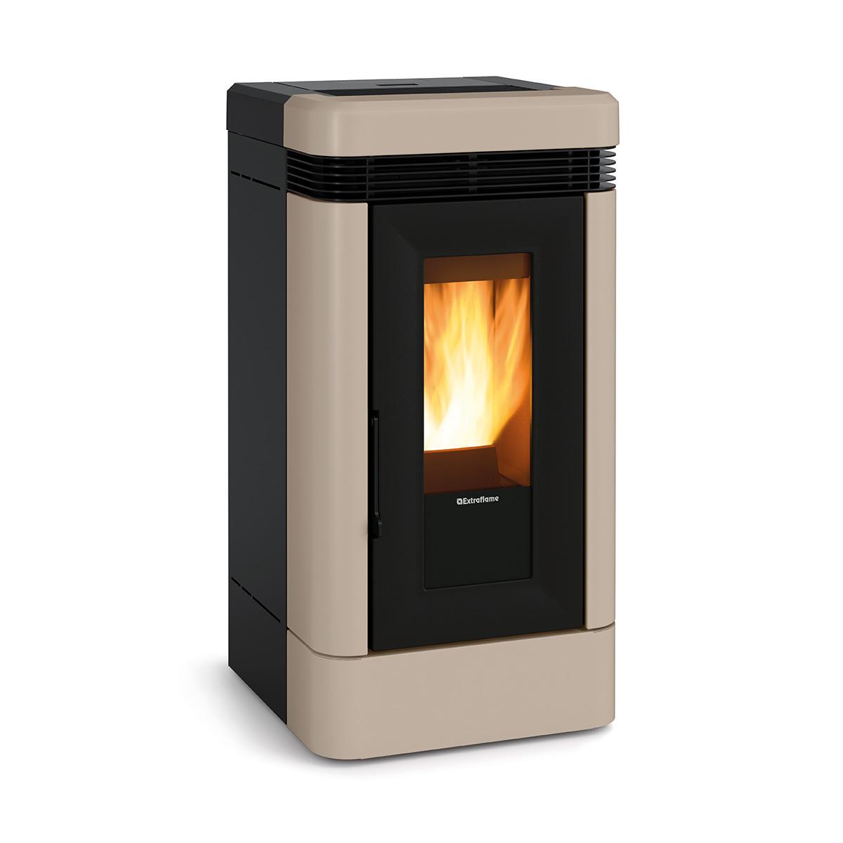 Pelletofen Extraflame Lucia Plus.16 mit 12 kW - Verkleidung: taupe