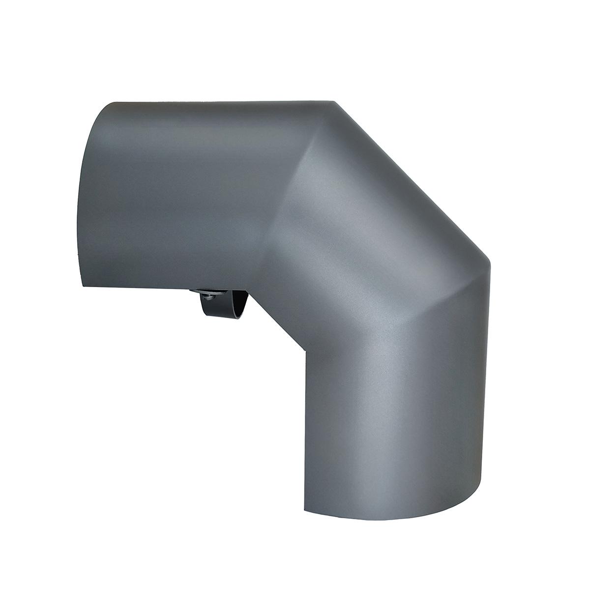 Ofenrohr Bogen Hitzeschutz doppelt DN 130 mm 90° Gussgrau