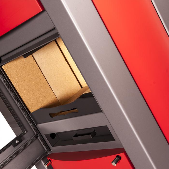 Kaminofen HS Flamingo Amos 9 kW - Farbe: Rot