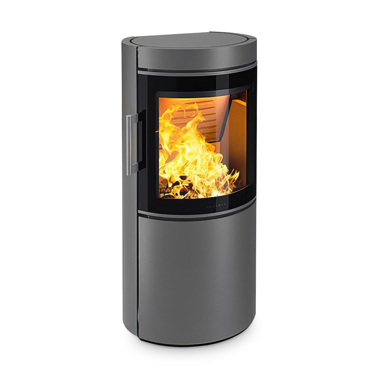 Kaminofen HWAM 3740 SmartControl 4,5 kW - Ausführung: HWAM 3740m, Abgang hinten, Grau, SmartControl