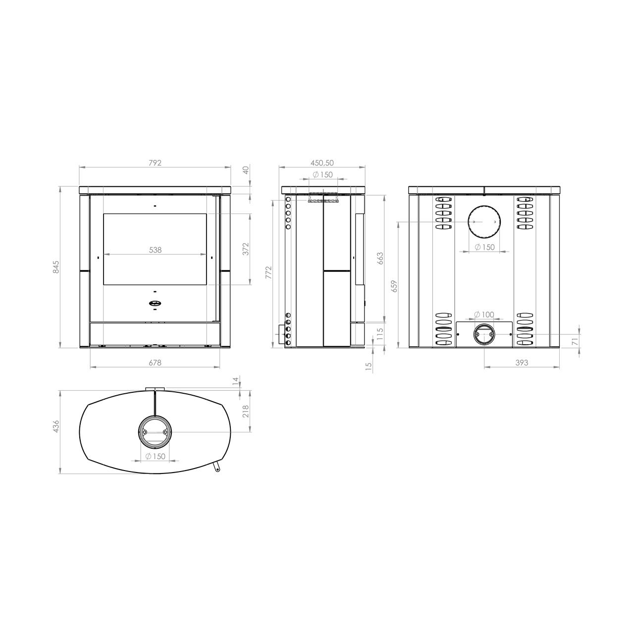 Kaminofen Fireplace Adamis Speckstein 8 kW
