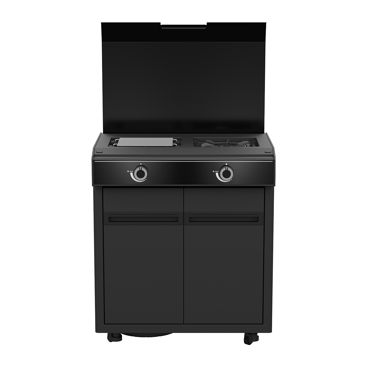 Blazing Zone und Cooking Zone des Outdoorchef Heat X-245 K bei geöffnetem Deckel