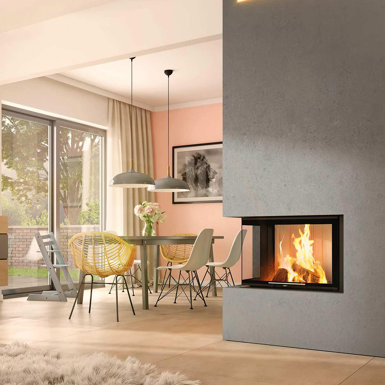 Kamineinsatz Spartherm Varia 2L-68h, L-Form-Kamin 9,6 kW - Ausführung:  Abgasanschluss Ø 250 mm