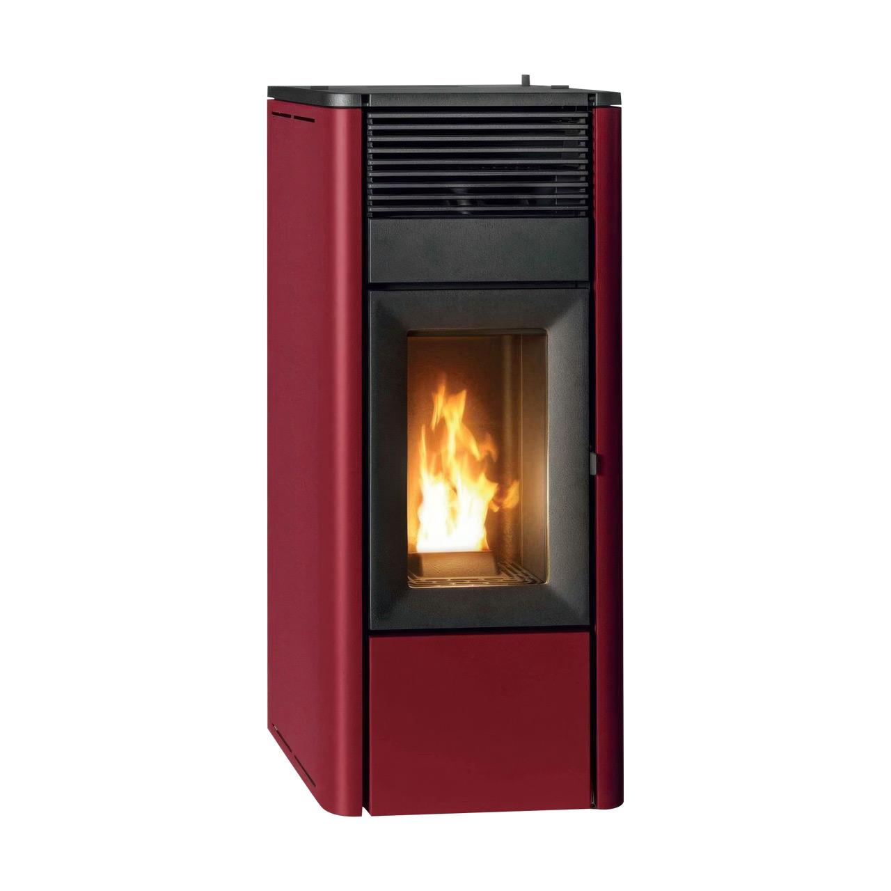Pelletofen MCZ Teia Comfort Air Smartclean 10 R, 10 kW kanalisierbar - Ausführung: 304 Bordeaux metal