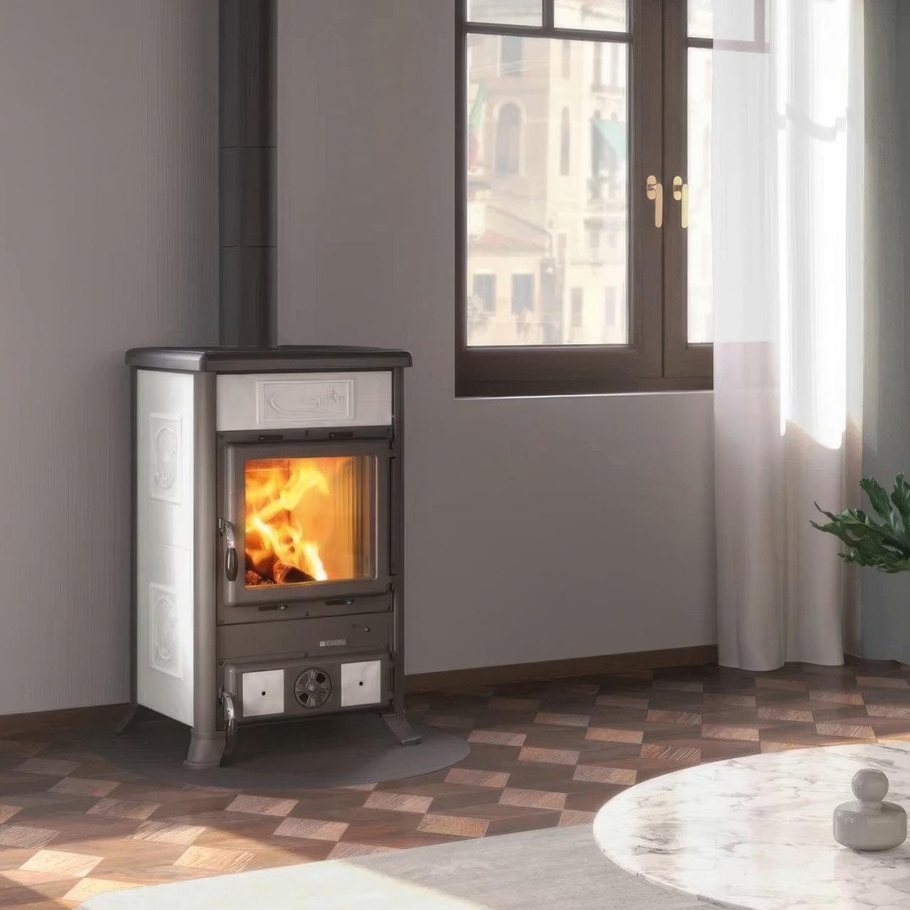 Kaminofen La Nordica Rossella R1.16 mit 9 kW - Ausführung: Ceramica Weiß