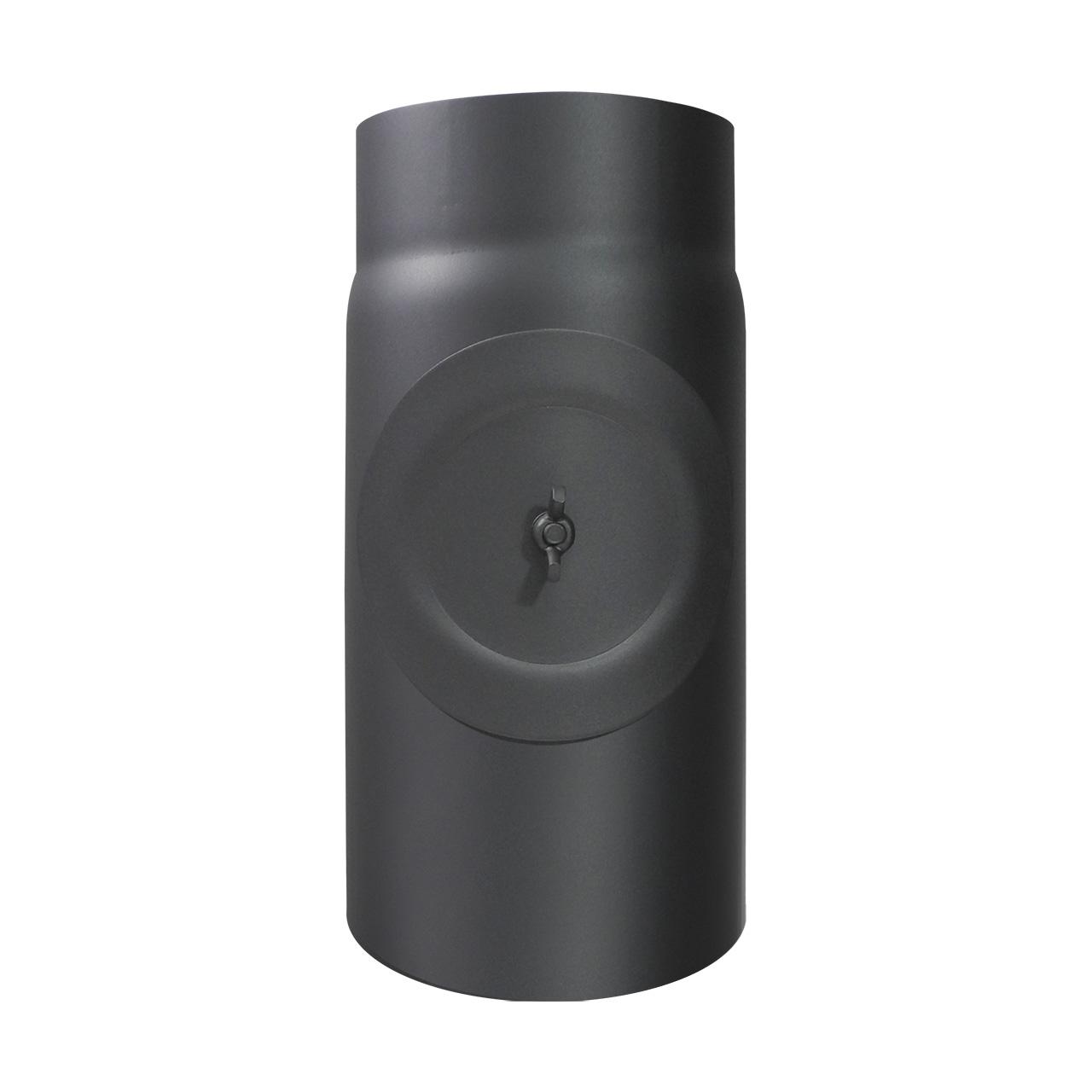 Ofenrohr mit Putztür DN 120 mm Länge 250 mm Gussgrau