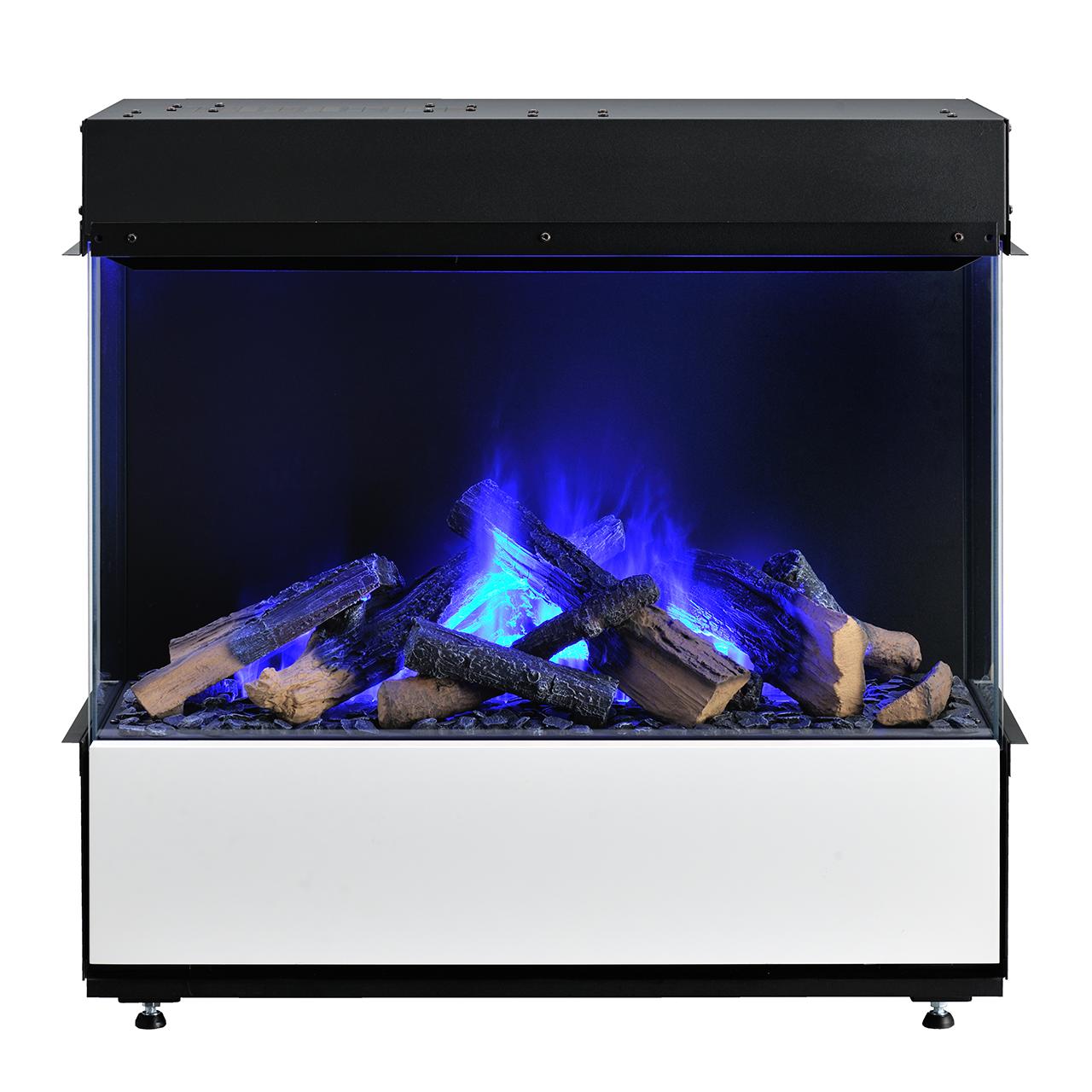 Dimplex 3 Step Multi Optimyst Elektrokamin - 3-seitiger Design Einbaukamin mit realistischem Wasserdampf-Flammenbild & App-Steuerung