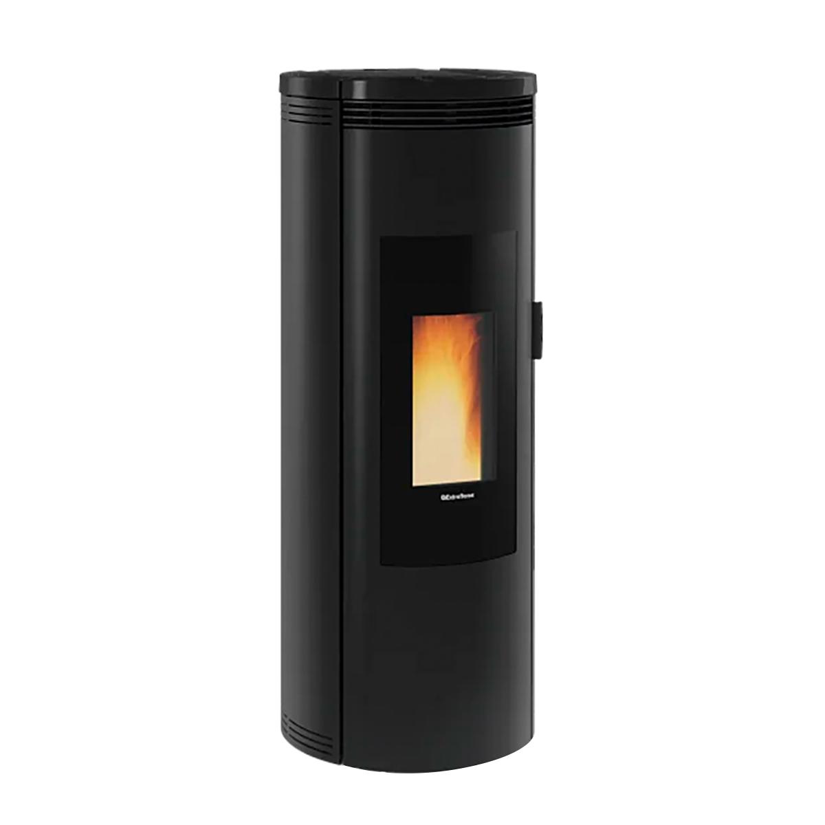 Pelletofen Extraflame Amika AD mit 8 kW - Verkleidung: schwarz + Majolika Topplatte