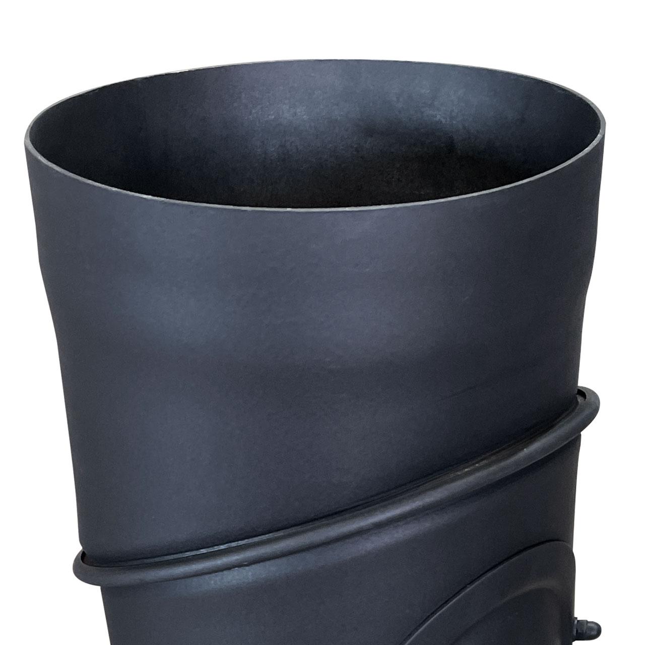 Ofenrohr Multibogen verstellbar mit Tür DN 250 mm 3 x 45° Schwarz