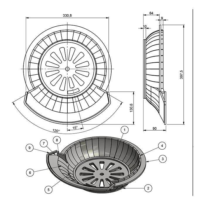 Rüttelrost Unterteil Scan 83 Kaminofen (51046797)