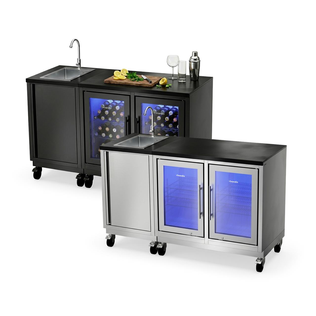 Outdoorküche vivandio quub / Outdoor Aperitivo-Station mit Doppelkühlschrank und Spüle