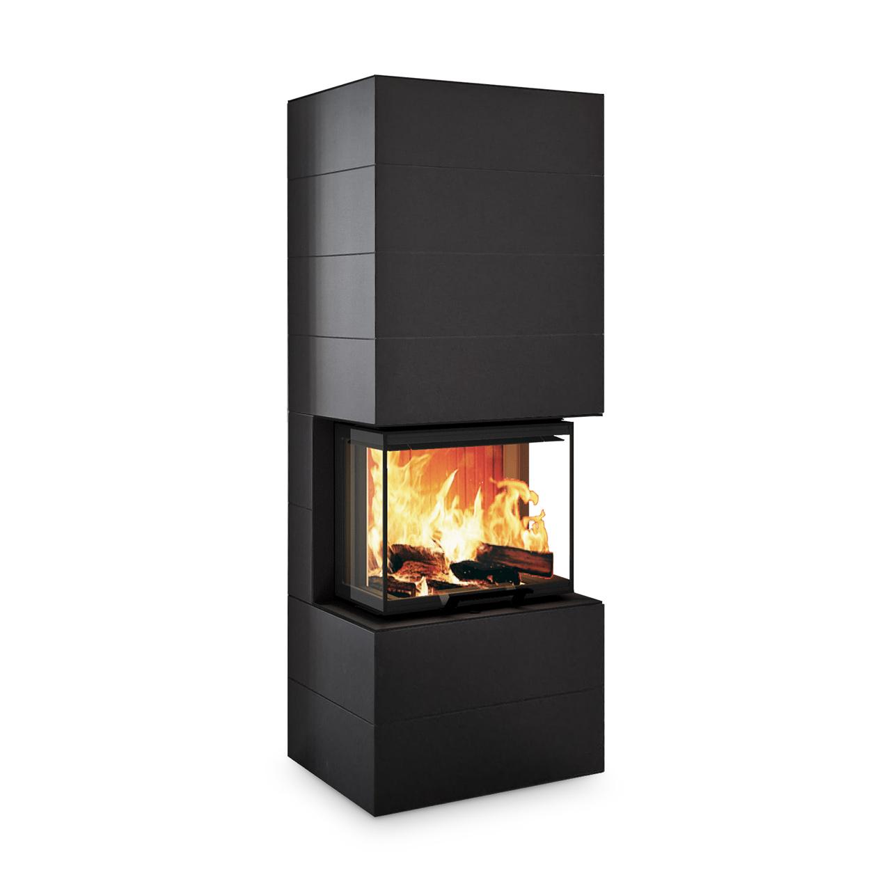 Kaminofen Neocube P10 Black & White 7,9 kW Sondermodell inkl. Wärmespeicher - Verkleidung: Nero satin