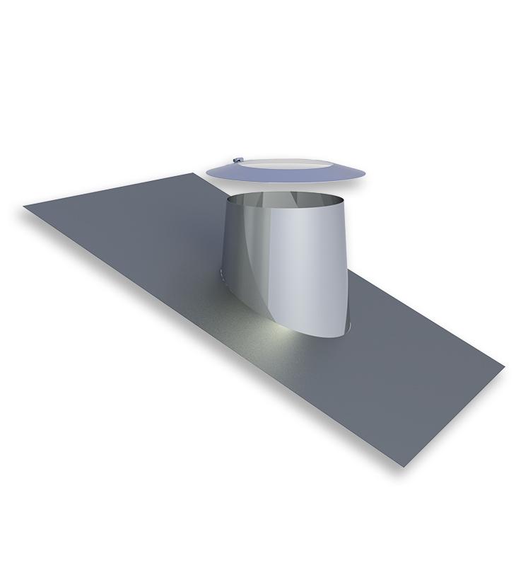 Jeremias DW Dachdurchführung mit Bleirand und Wetterkragen - Dachneigung: 36-45° - für Schornstein-Innendurchmesser: 80mm
