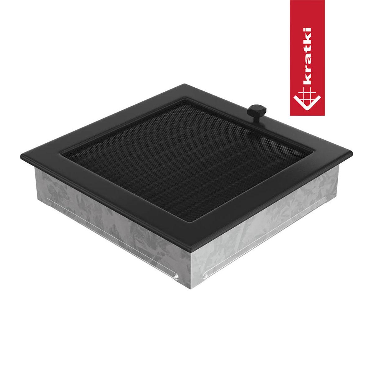 Kratki Warmluftgitter rechteckig - Größe: 22 x 22 cm - Farbe: schwarz