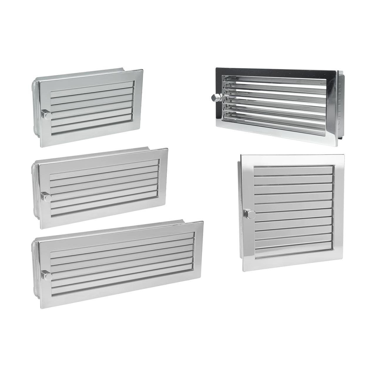 Lüftungsgitter CB-Tec Warmluftgitter Edelstahl exklusiv hochglanz - Ausführung: 20x15 cm