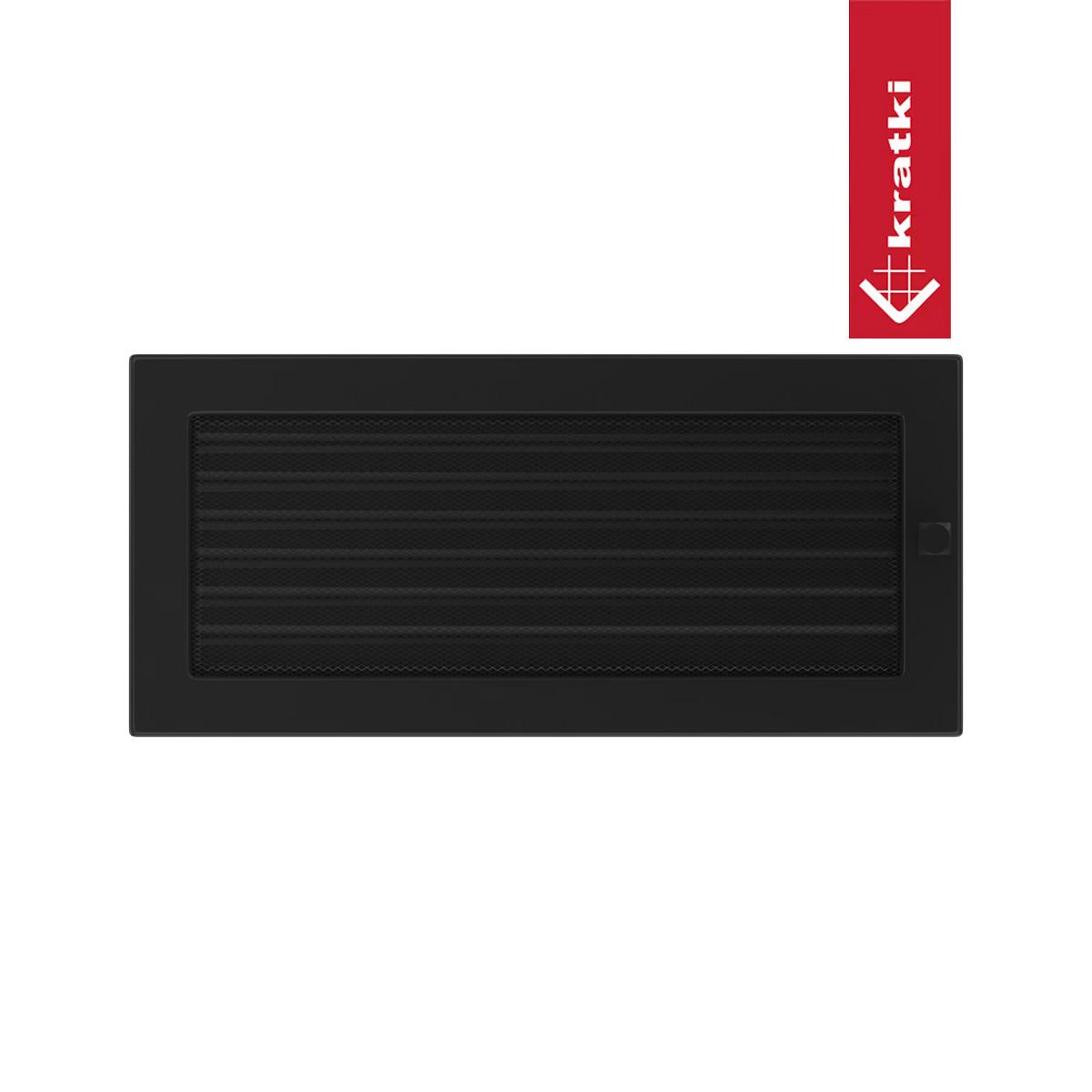 Kratki Warmluftgitter rechteckig - Größe: 17 x 37 cm - Farbe: schwarz