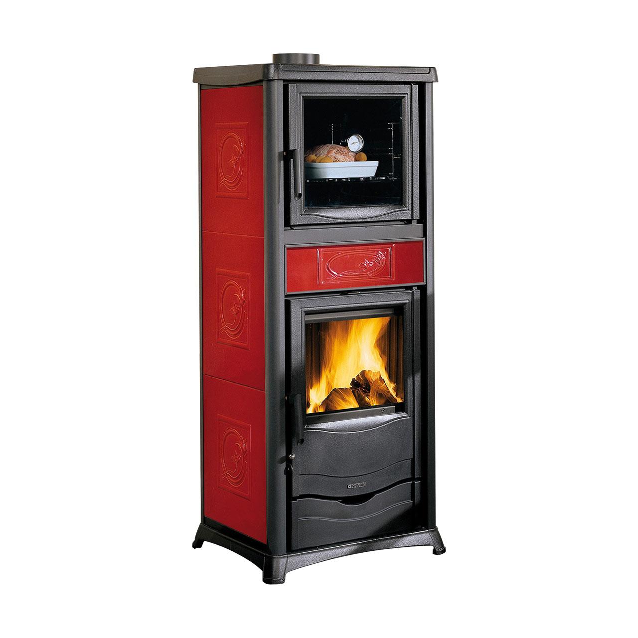 Kaminofen wasserführend La Nordica TermoRossella Plus Forno DSA.16 11,1 kW - Ausführung: Keramik Bordeaux