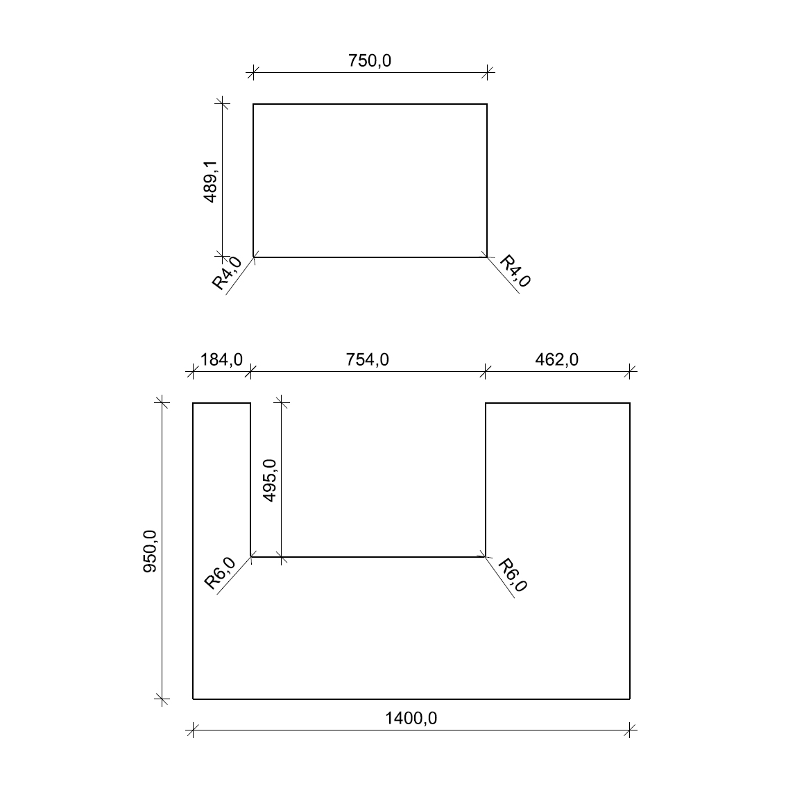 Winterplatte/Vorlegeplatte, 140x95 cm mit gefaster Kante, Glas (Art. 7060685)