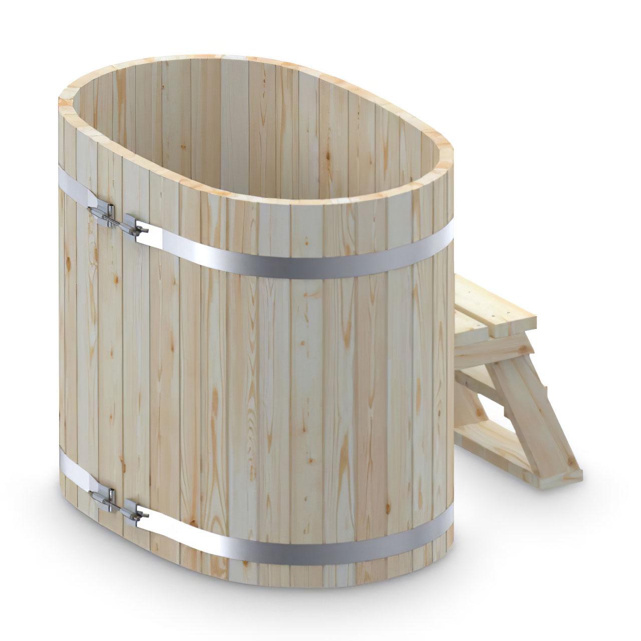 Hot Tub AA-Kaminwelt Badefass Oval ohne Ofen - Größe: 1,6x1 m - Holz: Fichte