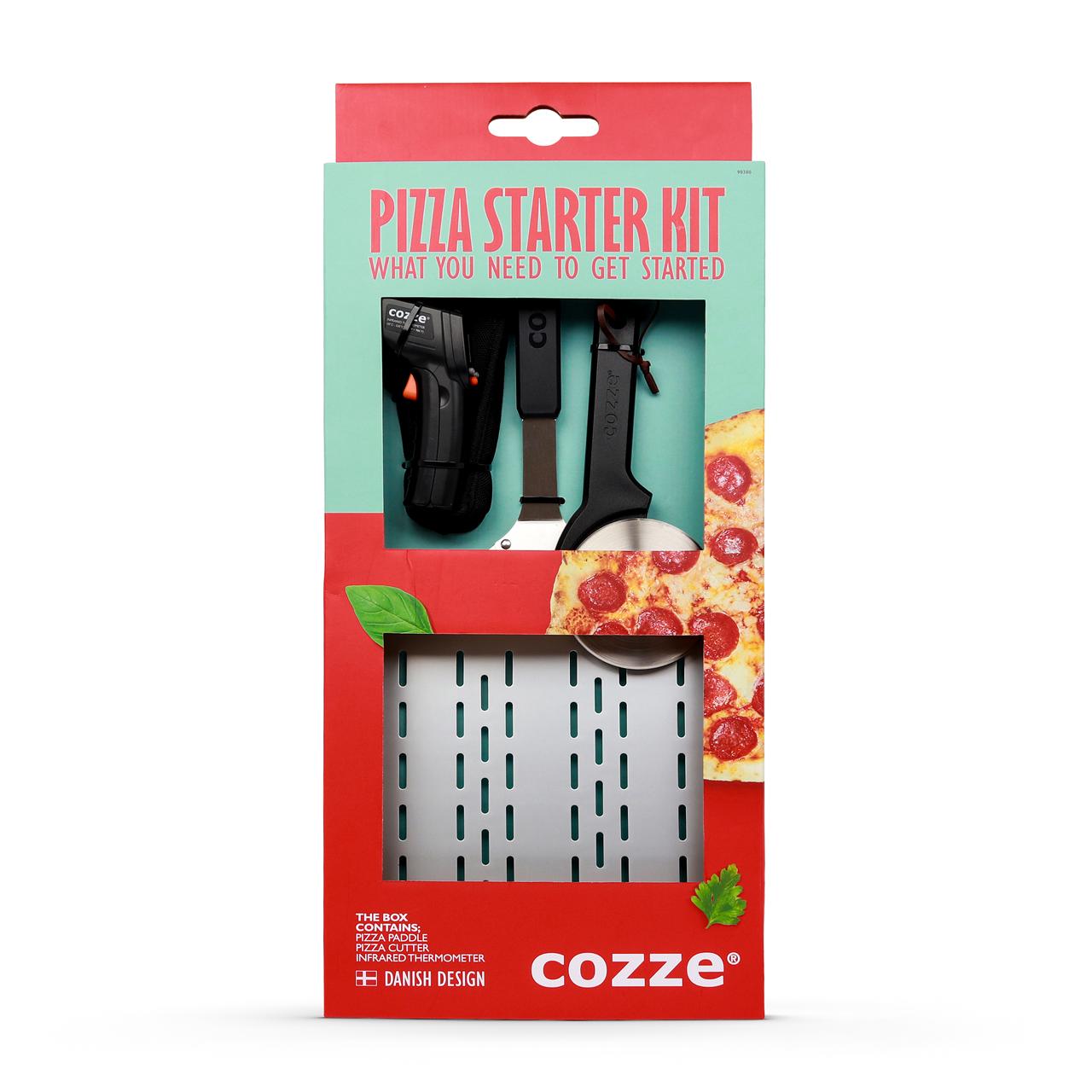 Cozze Pizza Starter Kit - Pizzaschaufel, Thermometer & Pizzaschneider
