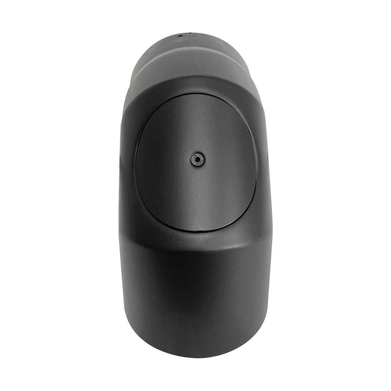 Ofenrohr Bogen 3tlg. starr geschliffen mit Tür DN 150 mm 90° Schwarz