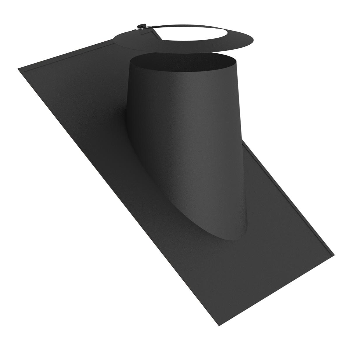 Jeremias DW-BLACK Dachdurchführung mit Elastomerrand und Wetterkragen - Dachneigung: 36-45° - Ausführung: schwarz - für Schornstein-Innendurchmesser: 150mm