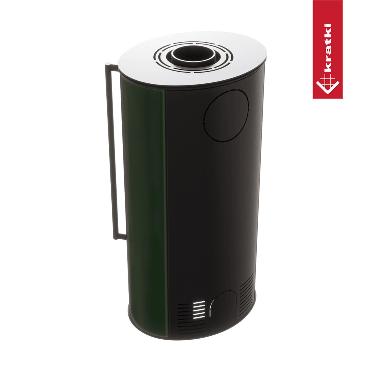 Kaminofen Kratki ERIK/KAFEL 5,5 kW - Ausführung: Grün - Topplatte: Stahl - Feuerraumauskleidung: Weiß