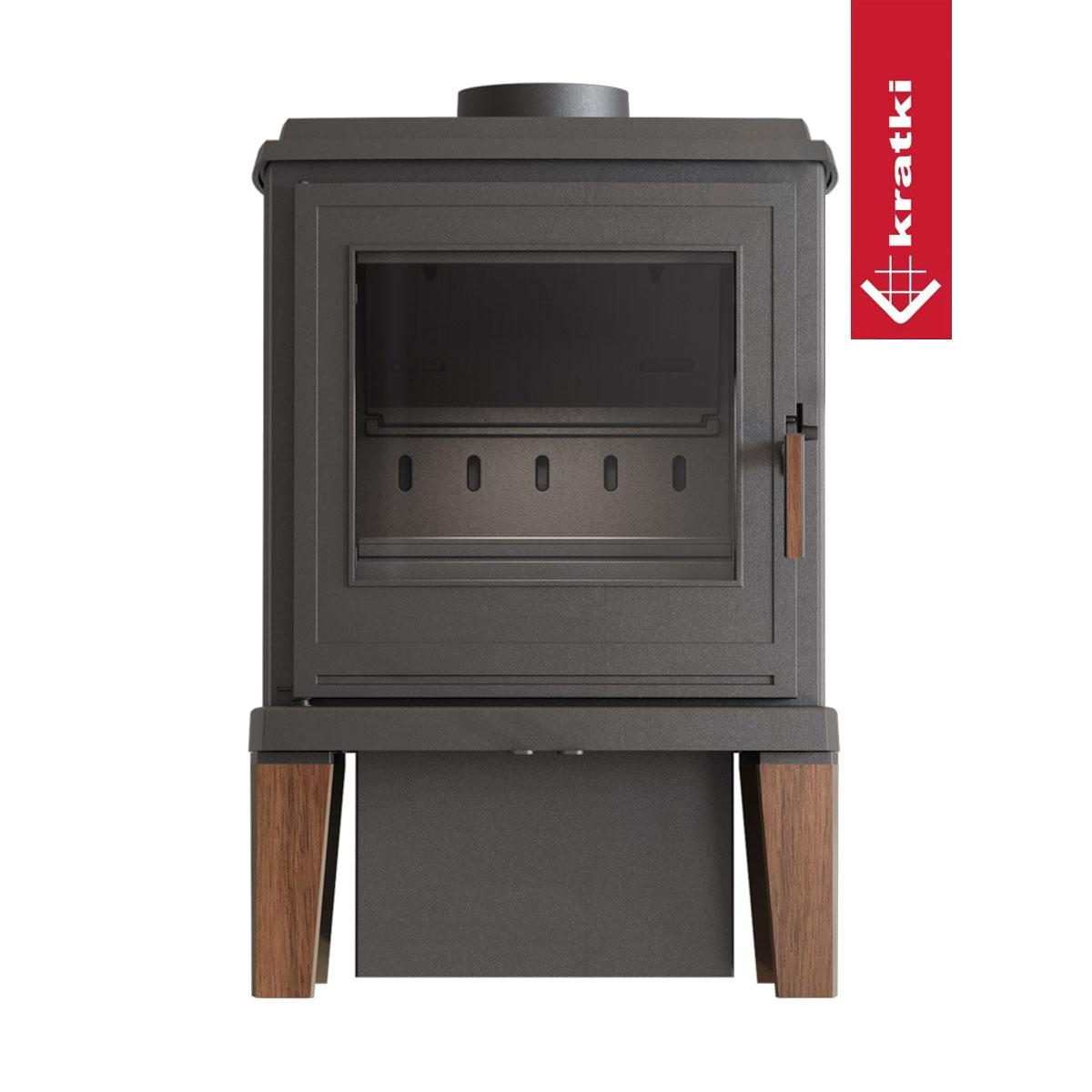 Gussofen Kratki K11 mit Holzbeinen 6 kW - Tür selbstschließend: ja