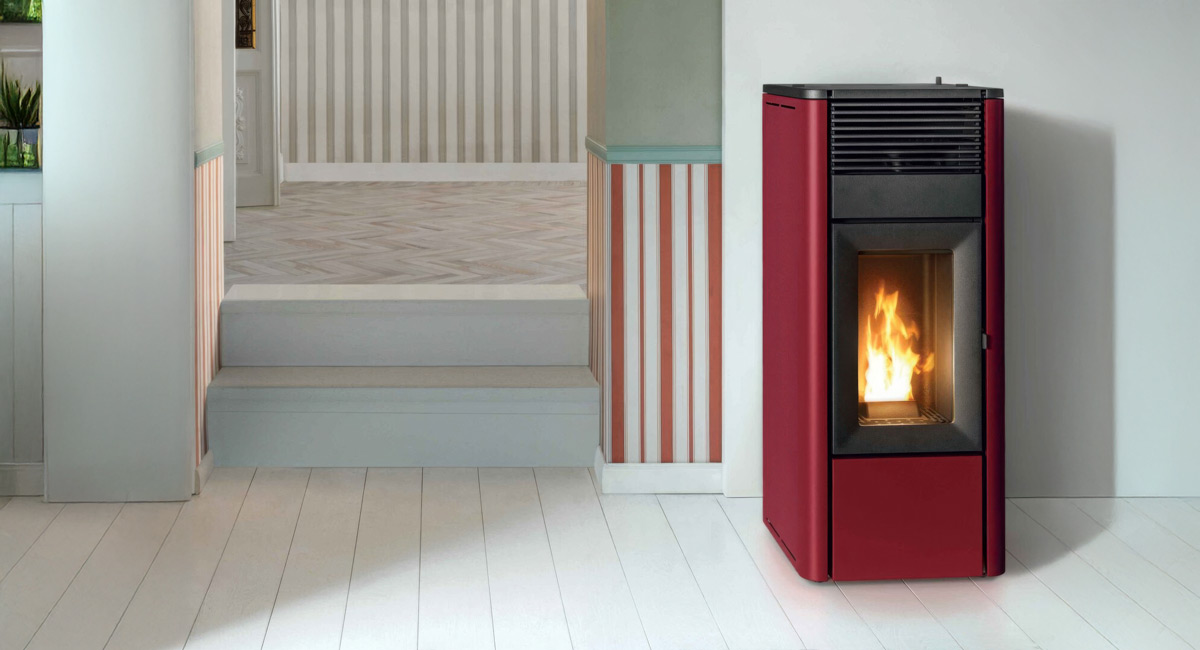 Pelletofen MCZ Teia Comfort Air Smartclean 10 R Montagebeispiel Pelletofen MCZ Teia Comfort Air Smartclean 10 R