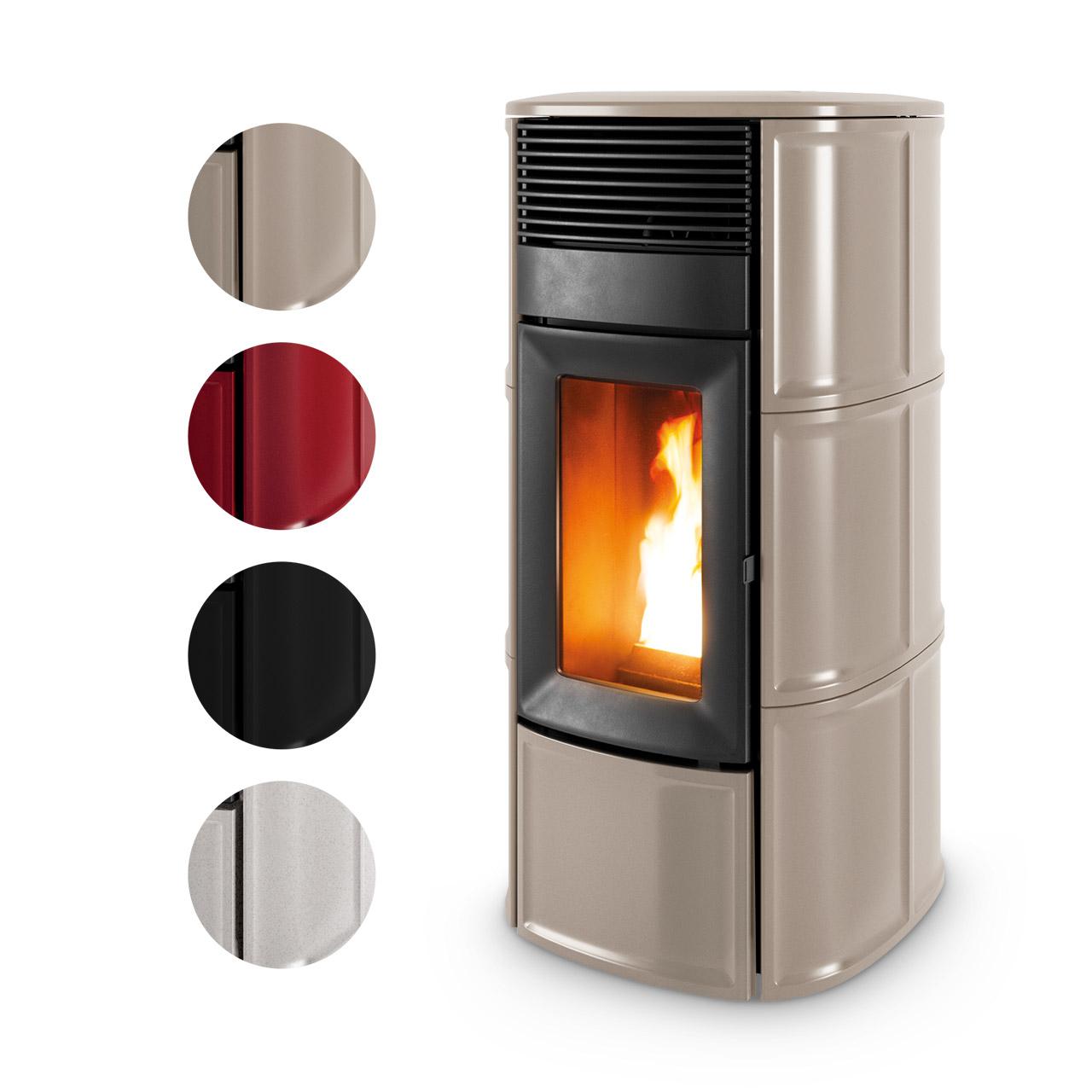 Pelletofen MCZ Suite Air 10 R 10 kW - Ausführung: 110 Salt and pepper ceramic