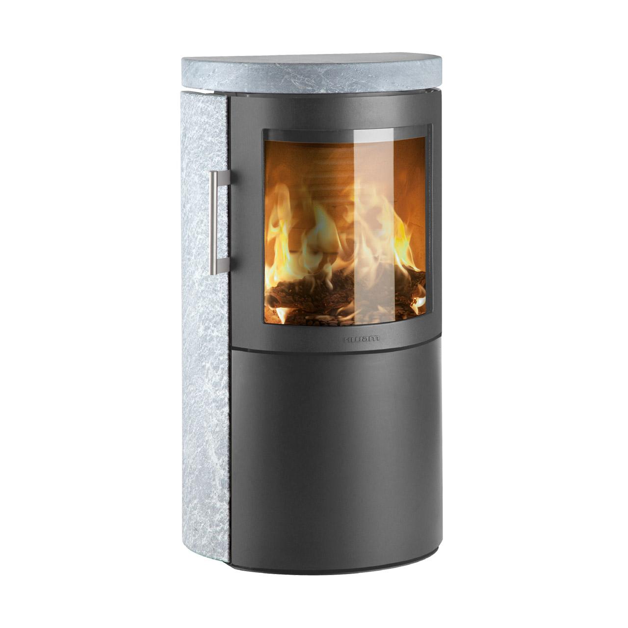 Kaminofen HWAM 3420c Autopilot Speckstein 4,8 kW - Korpus: Grau - Rauchabgang: Hinten