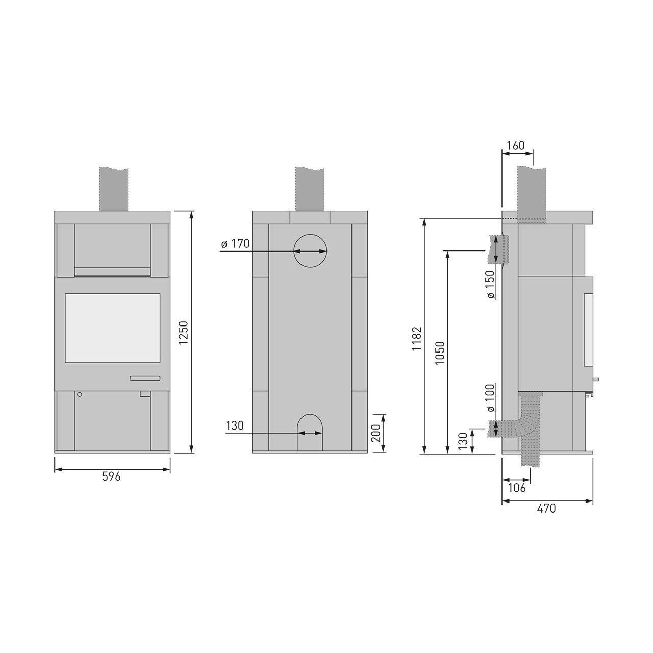 Kaminofen Skantherm Ator+ Naturstein Creme 7 kW