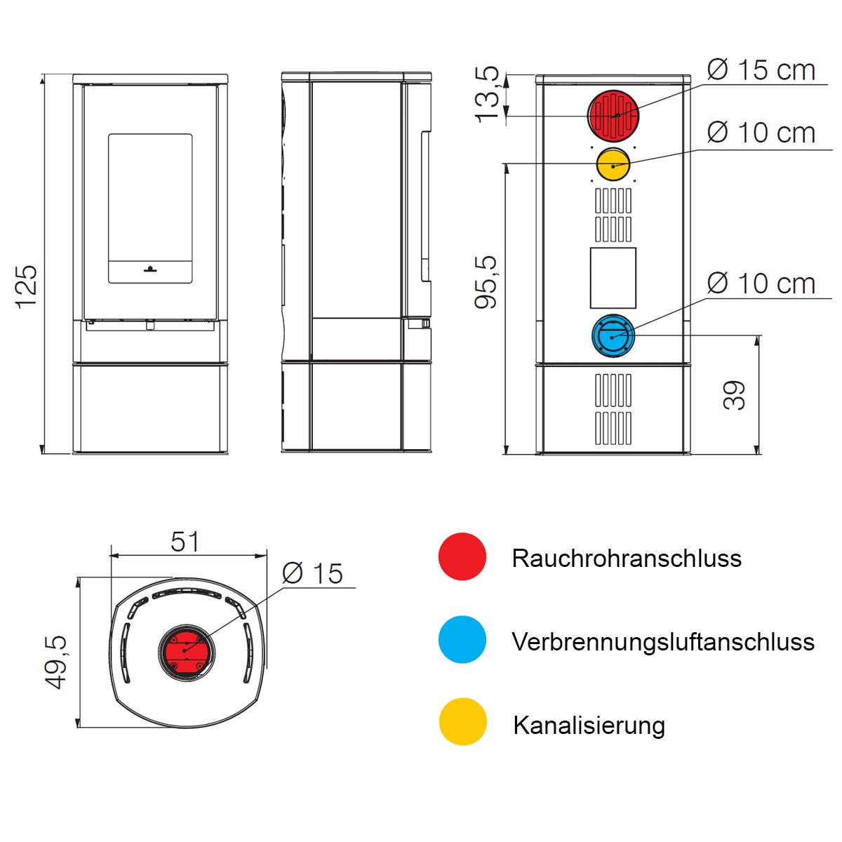 Kaminofen kanalisierbar Edilkamin Code Evo - Farbe: Bronze