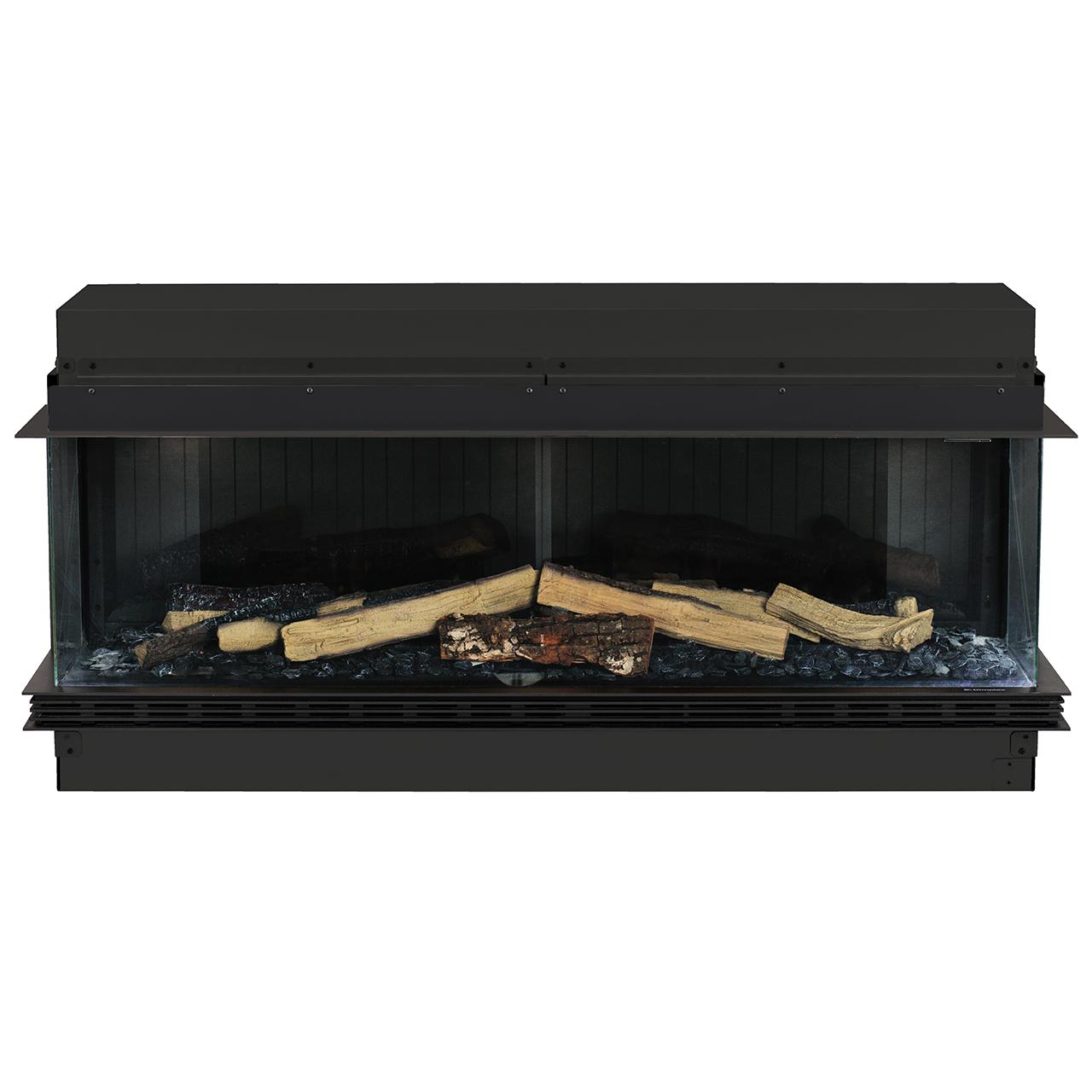 Dimplex Vista 130 III 3-seitiger Premium Elektrokamin mit Opti-V 3D Flammen LED Real Flame Effekt und Heizfunktion für modernes Wohnambiente
