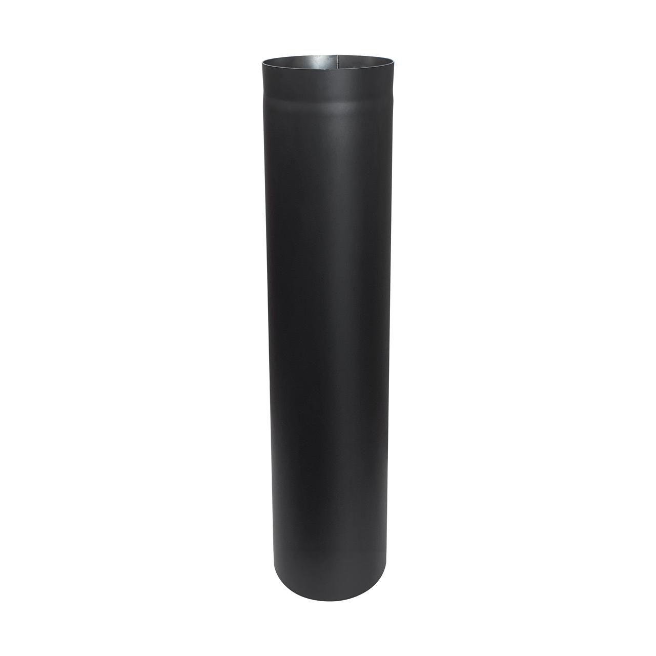 Ofenrohr DN 220 mm Länge 1000 mm Schwarz, mit eingezogener Steckverbindung 5 cm