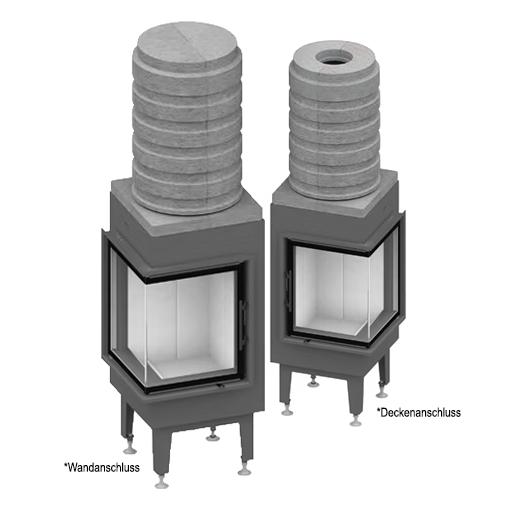 Kaminbausatz Camina S23 GO Line 2 kW Speicherstein-Anlage - Ausführung: für Wandanschluss - Türanschlag: links