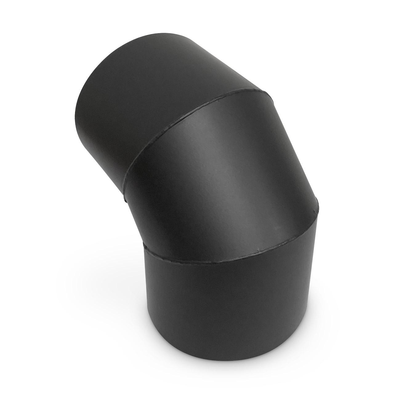 Pelletofenrohr Bogen Hitzeschutz doppelt 90° DN 80 mm Schwarz
