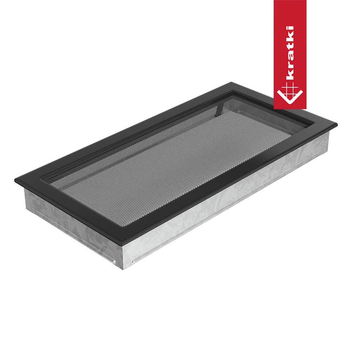 Kratki Kaltluftgitter rechteckig - Größe: 22 x 45 cm - Farbe: schwarz