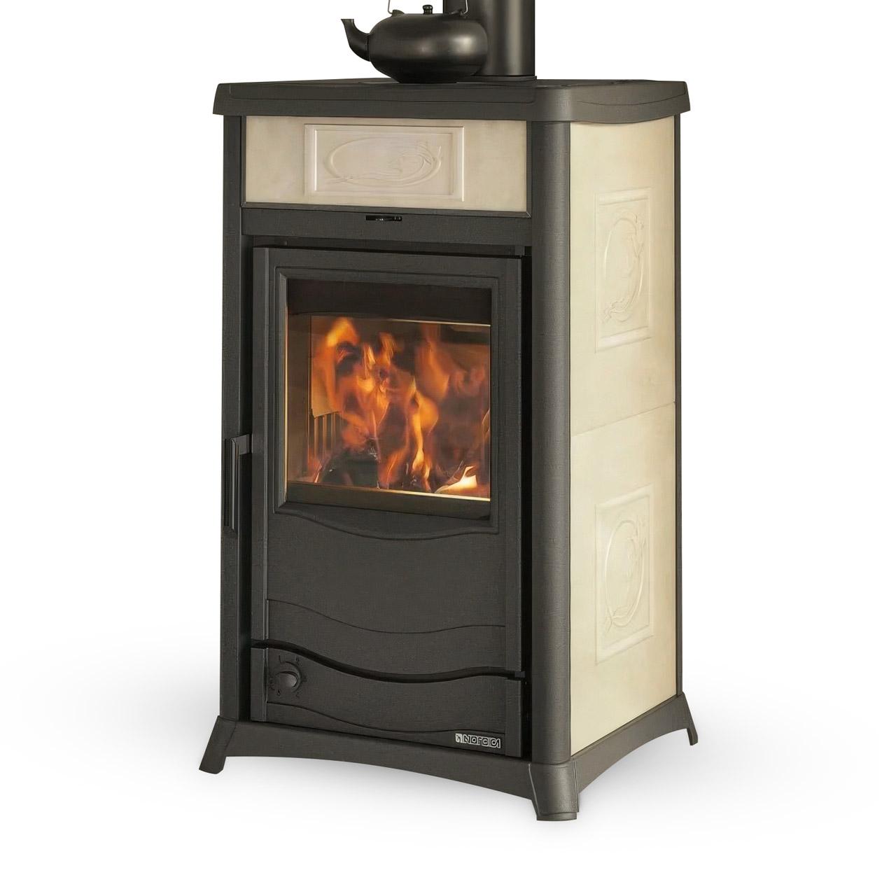 Kaminofen wasserführend La Nordica Termorossella Plus DSA.16 11 kW - Ausführung: Ceramica Panna